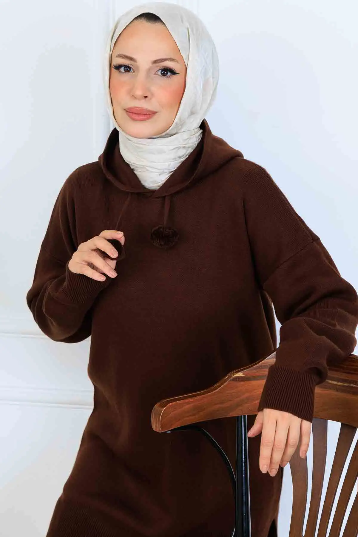 Kapüşonlu Triko Takım-detail