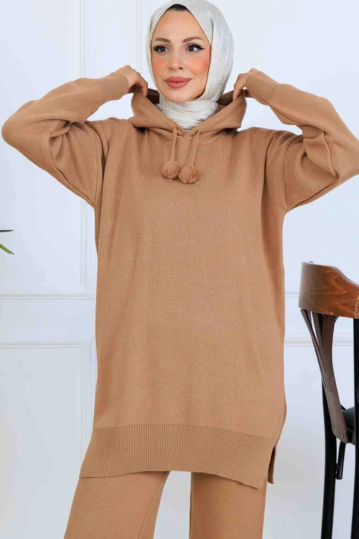 Kapüşonlu Triko Takım-detail