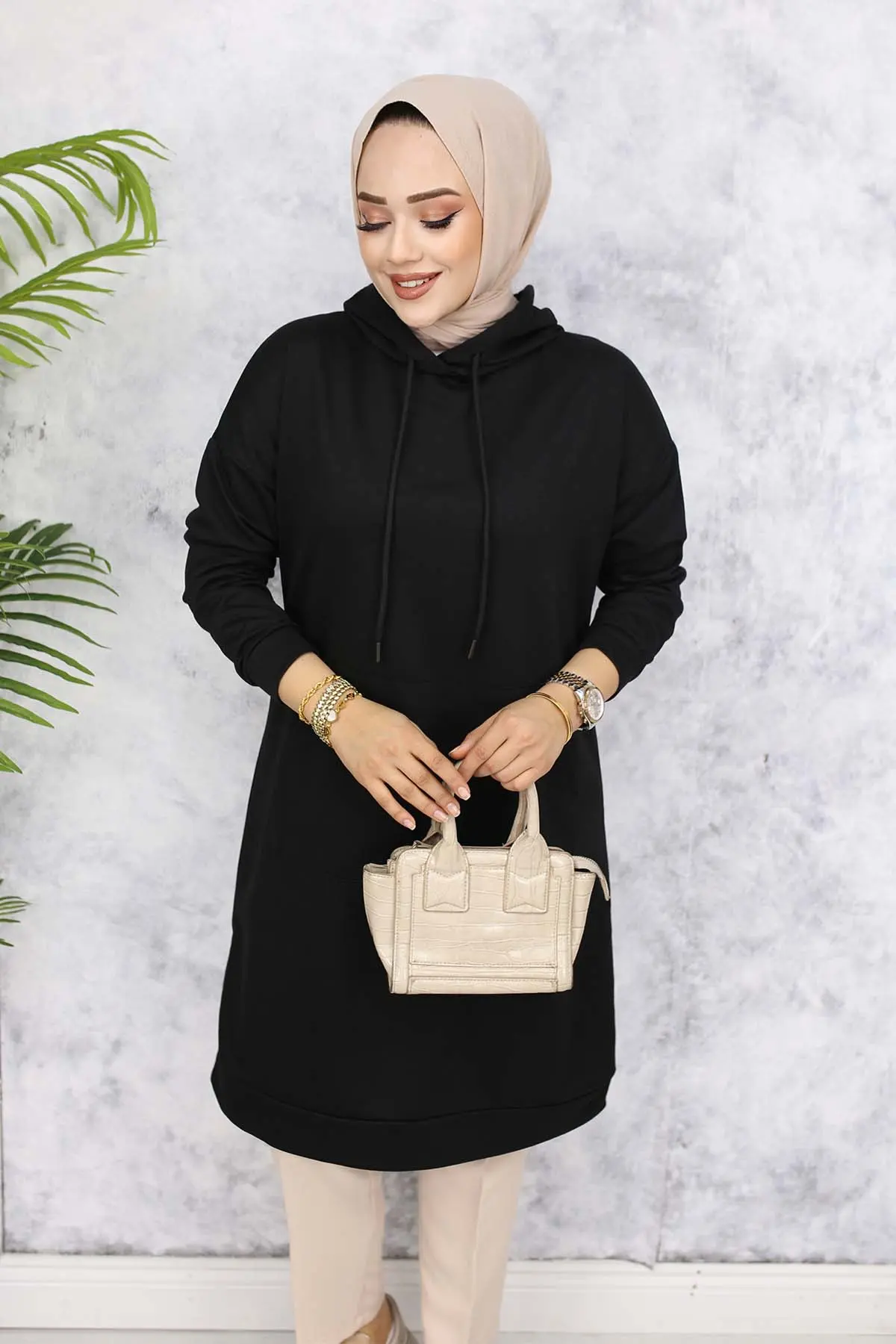 Hooded Long Tunic-detail