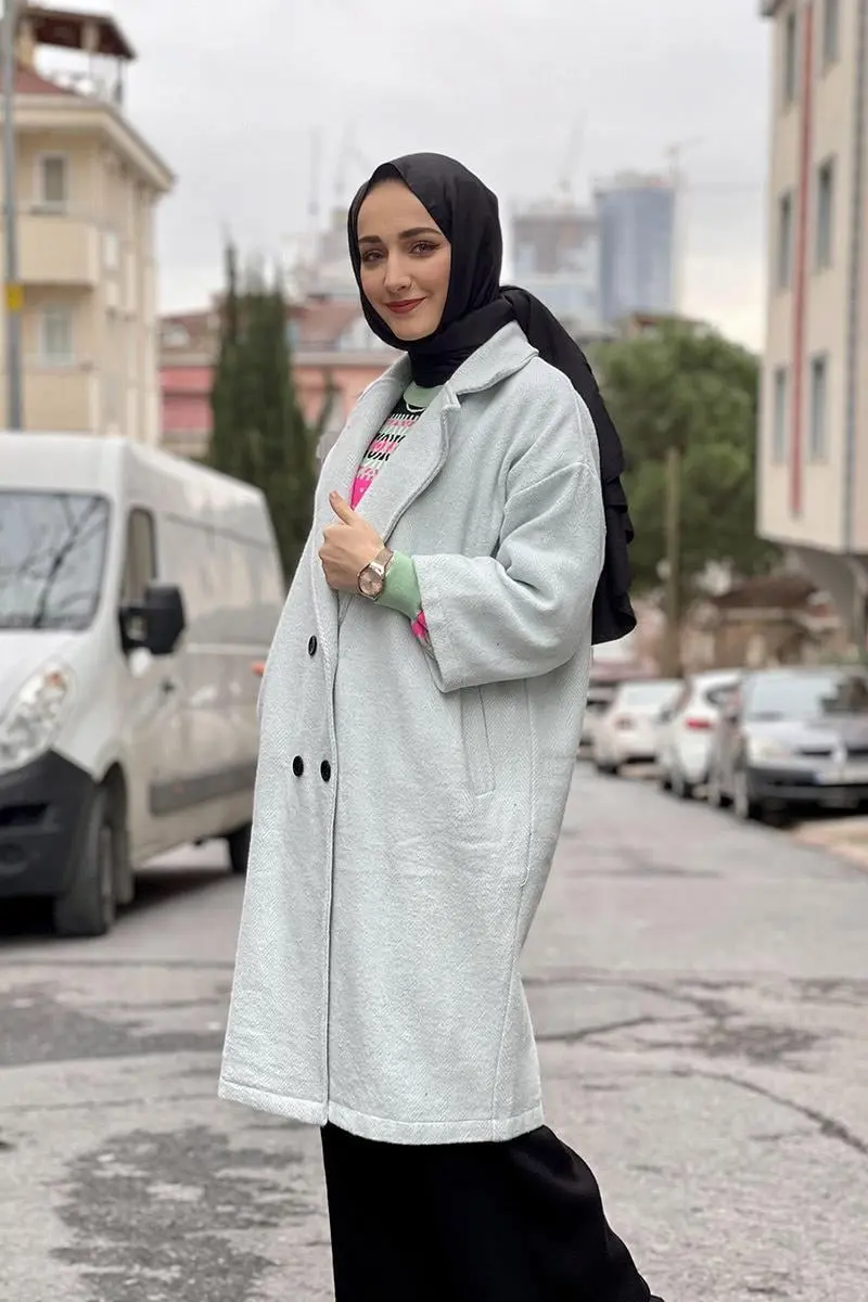 Kaşe Ceket Mint-detail