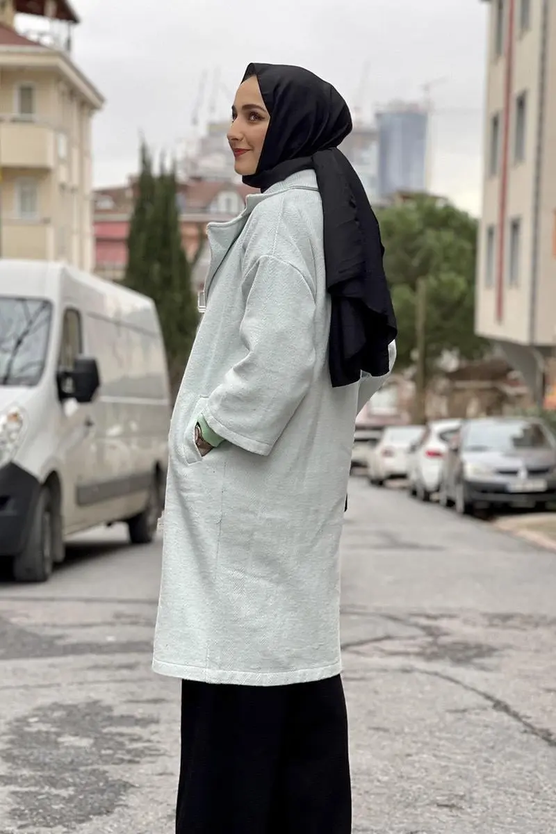 Kaşe Ceket Mint-detail