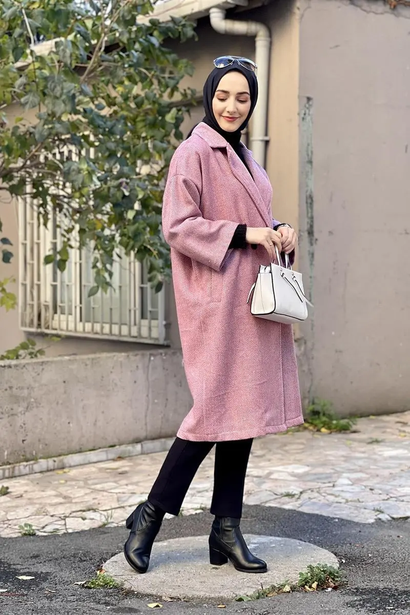 Kaşe Ceket Pudra-detail