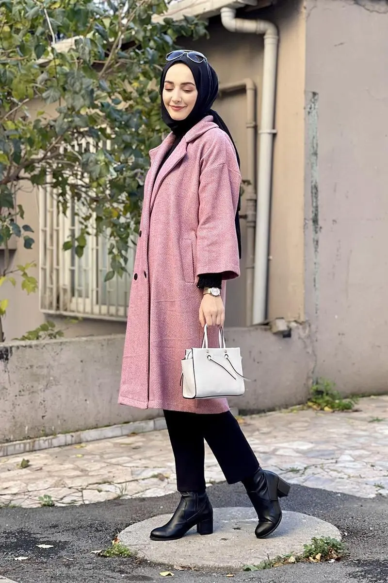 Kaşe Ceket Pudra-detail