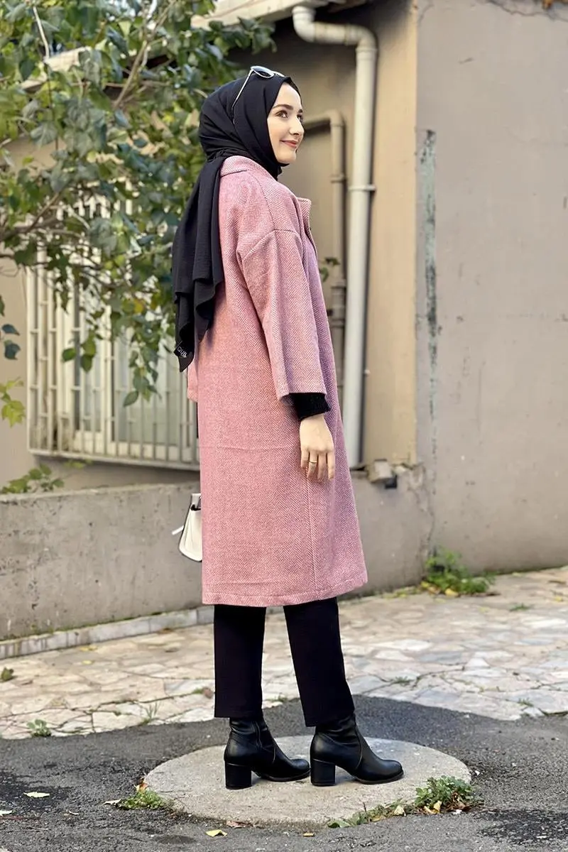 Kaşe Ceket Pudra-detail