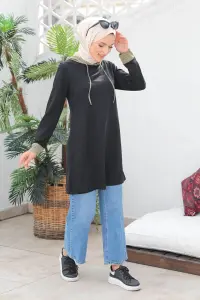 Houndstooth Patterned Hijab Cap