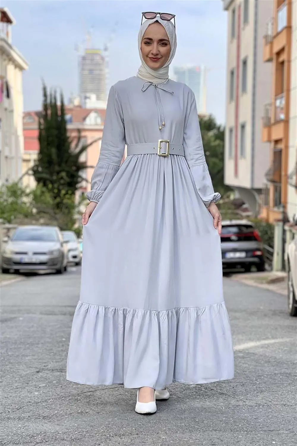 Belt Detailed Hijab Dress