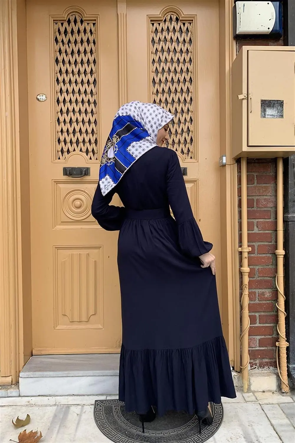 Kemer Detaylı Tesettür Elbise-detail