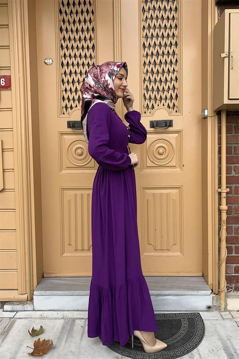 Kemer Detaylı Tesettür Elbise-detail