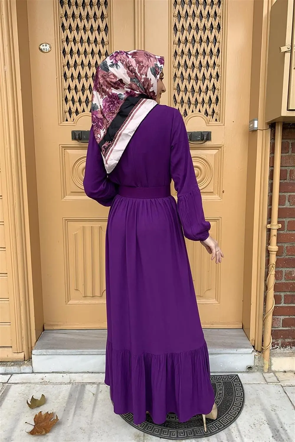 Kemer Detaylı Tesettür Elbise-detail