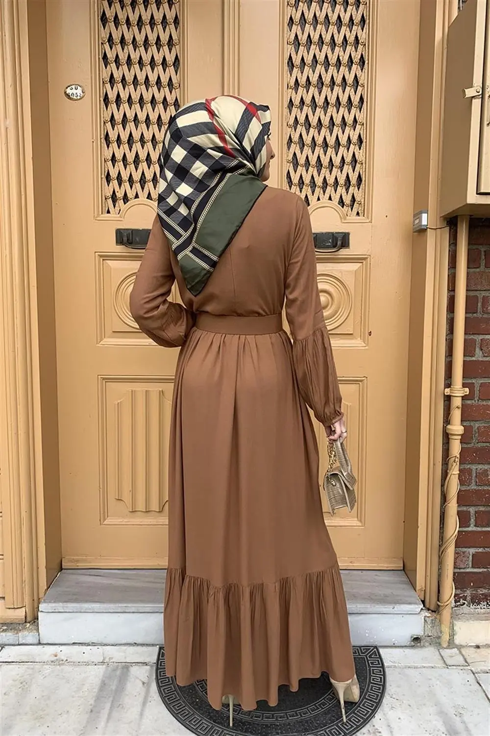 Kemer Detaylı Tesettür Elbise-detail