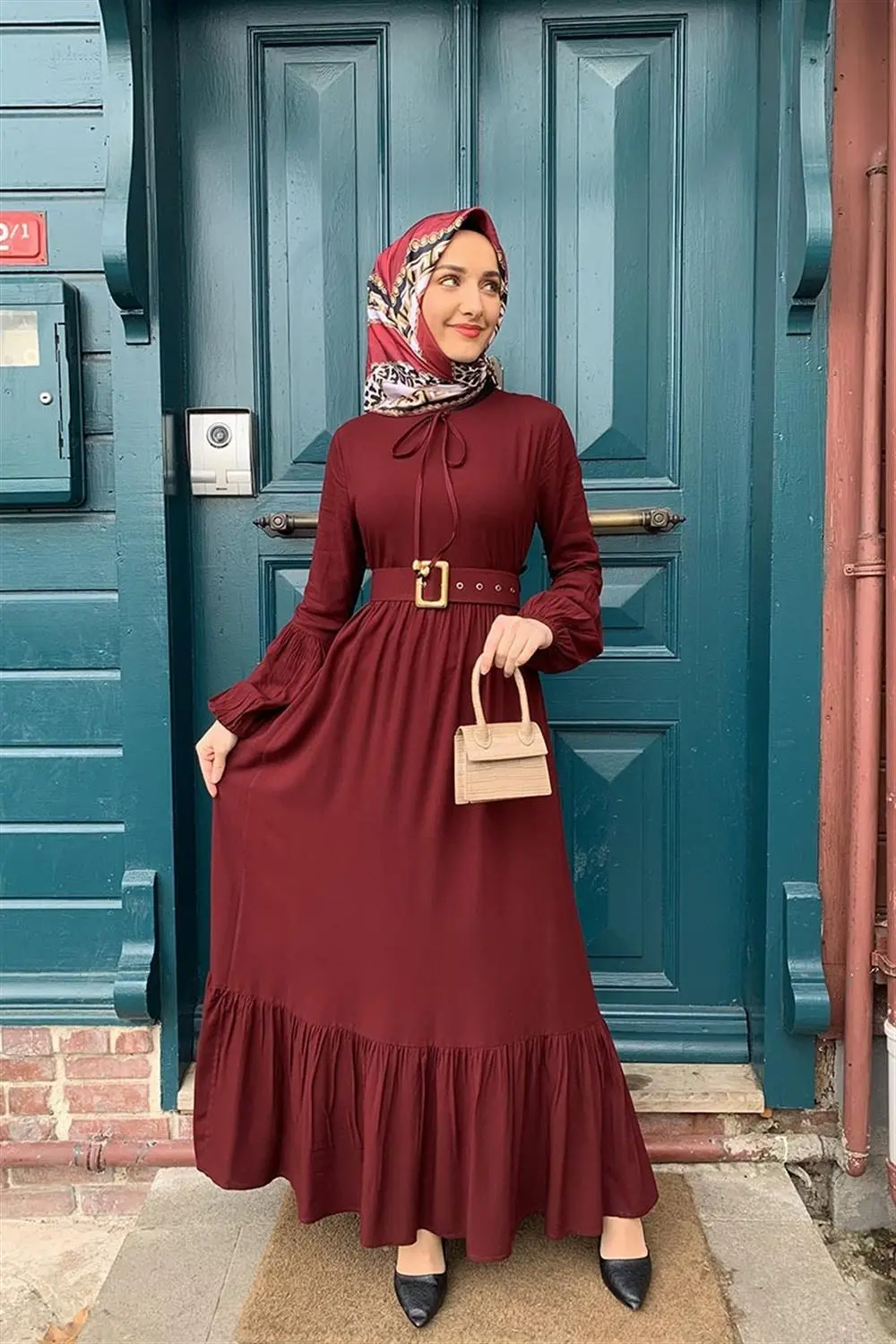 Belt Detailed Hijab Dress