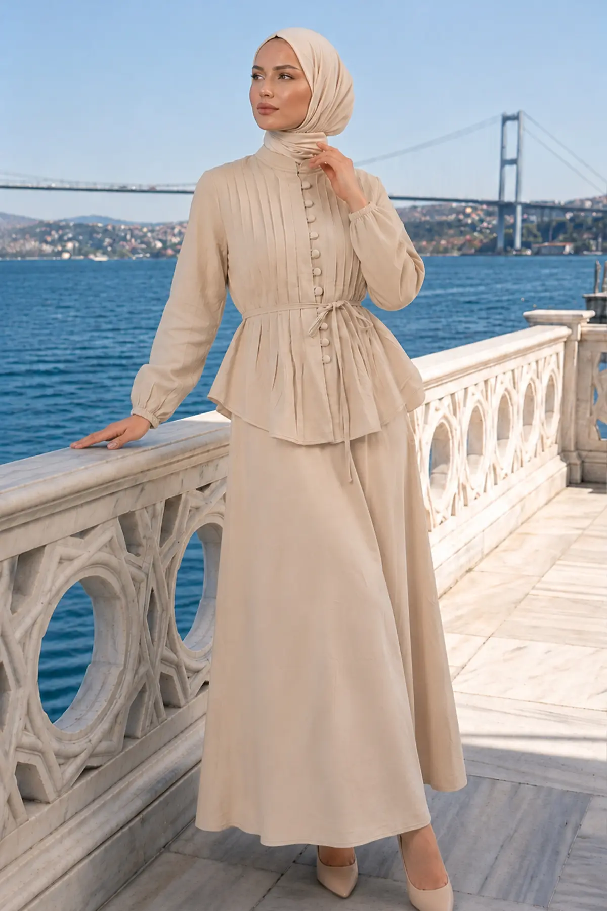 Belted Skirt Set-detail