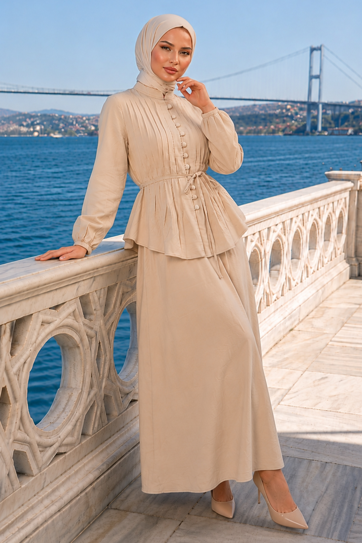 Belted Skirt Set