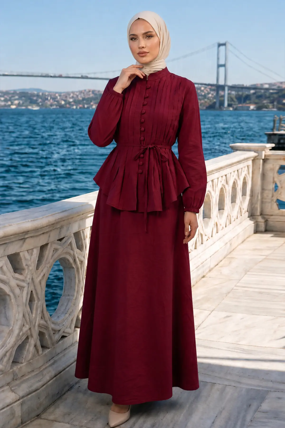 Belted Skirt Set-detail