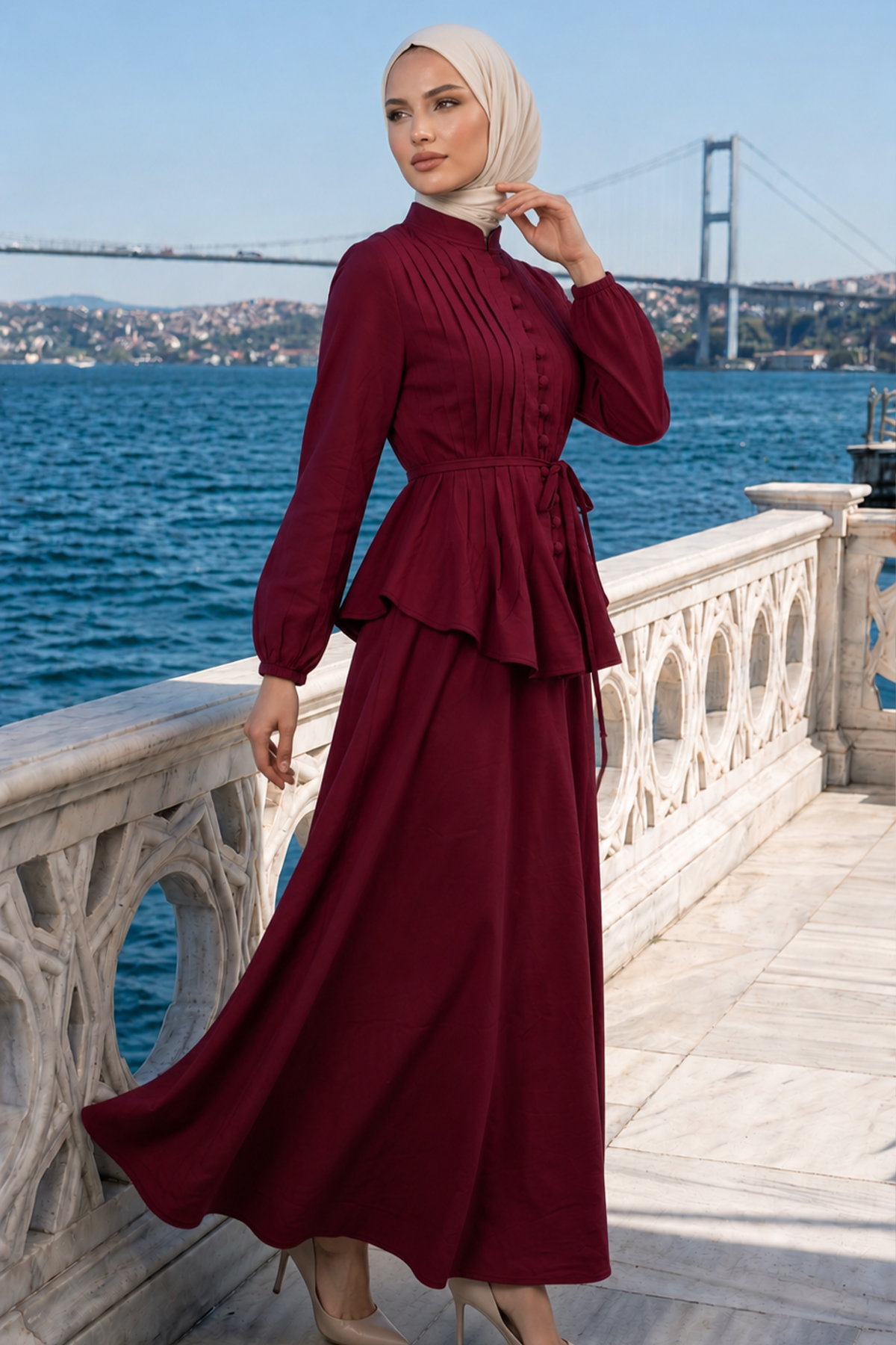 Belted Skirt Set