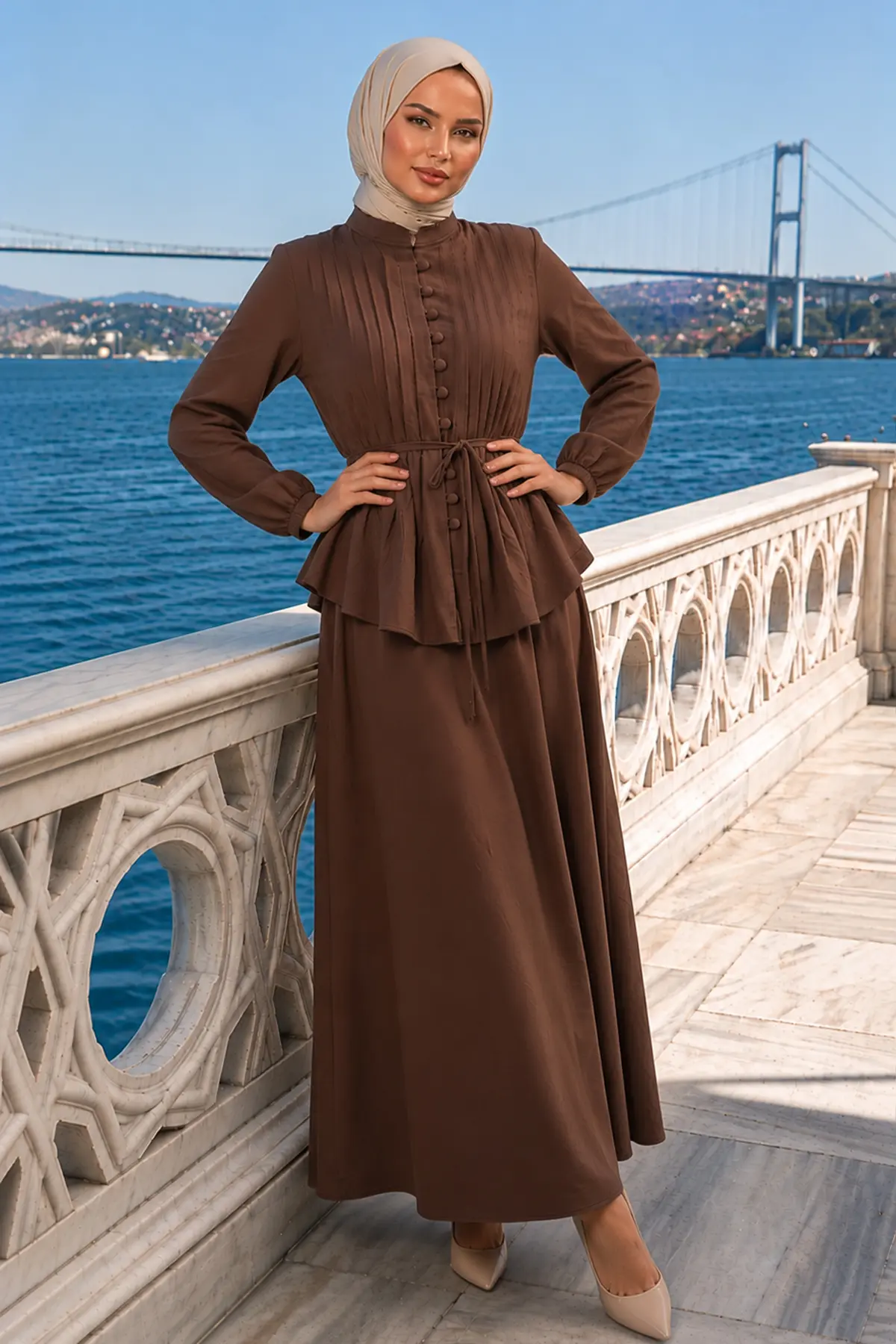 Belted Skirt Set-detail