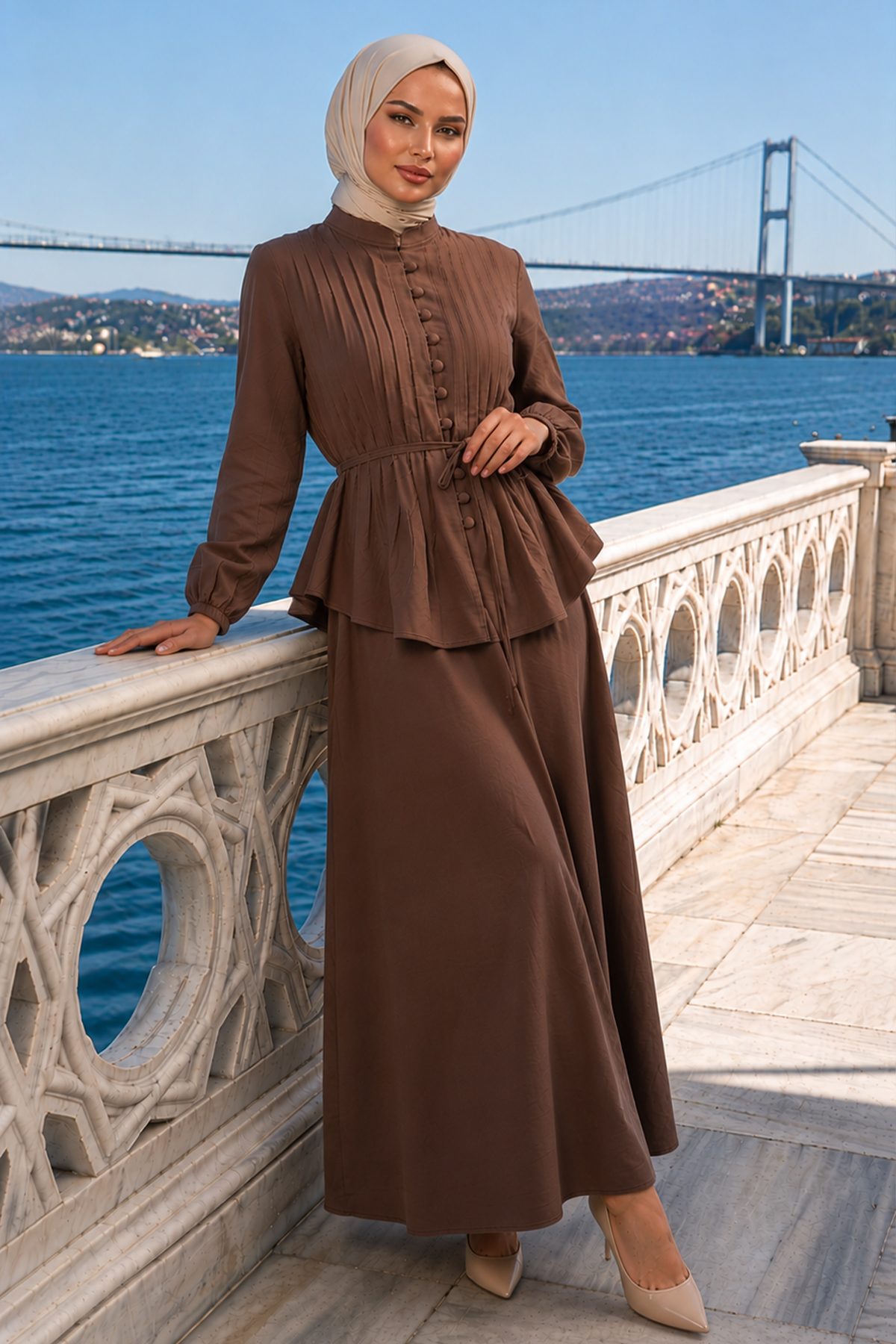 Belted Skirt Set