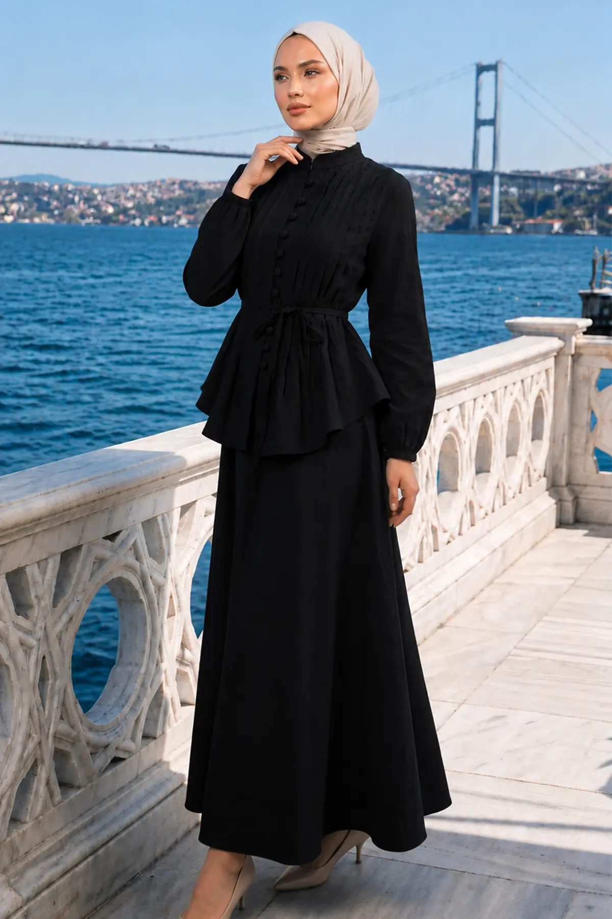 Belted Skirt Set-detail