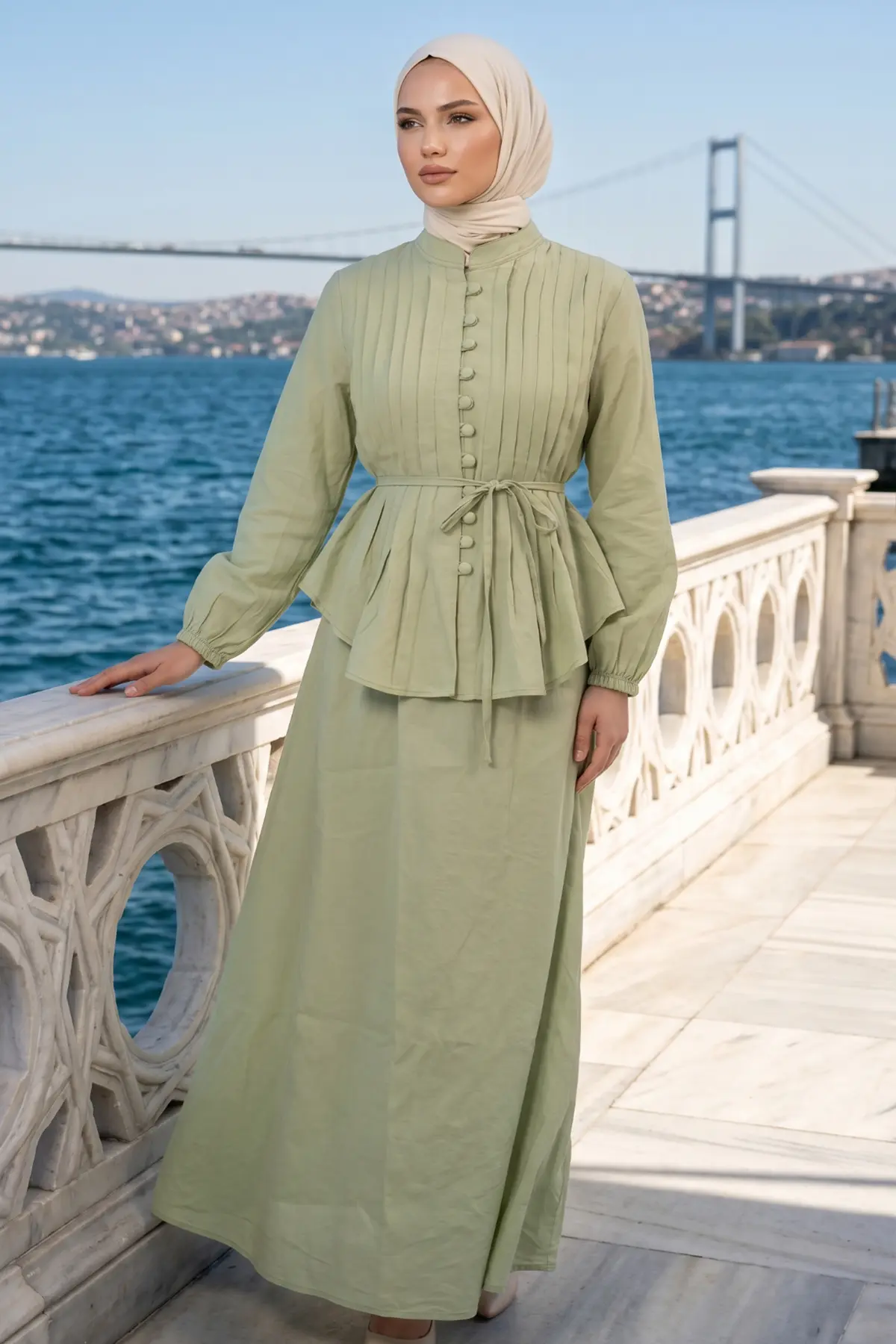 Belted Skirt Set-detail