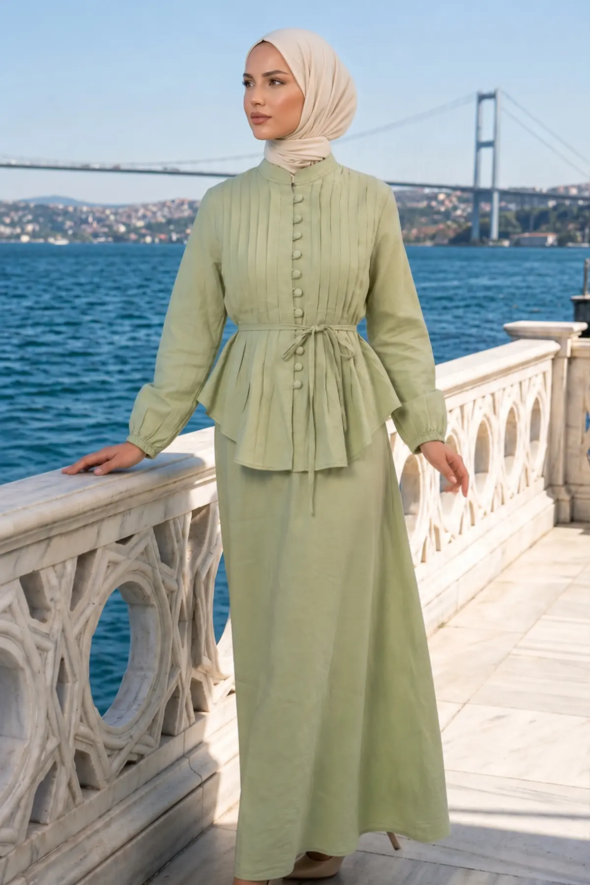 Belted Skirt Set-detail