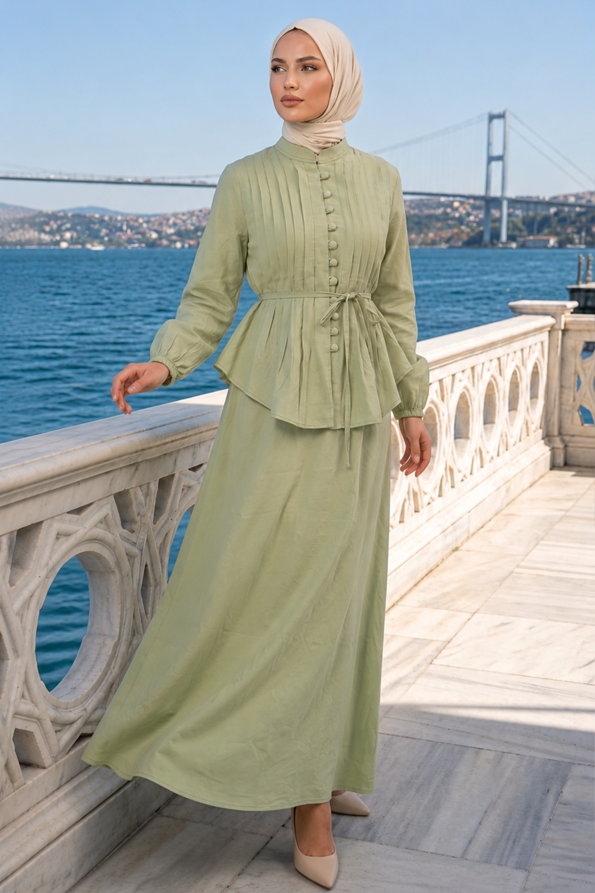 Belted Skirt Set