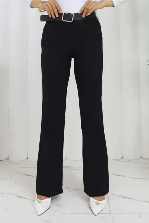 Belted Bell-bottom Trousers
