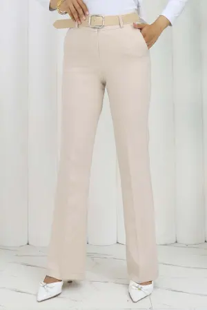 Belted Bell-bottom Trousers