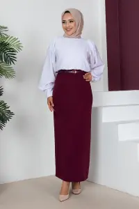 Kemerli Kalem Etek Mürdüm