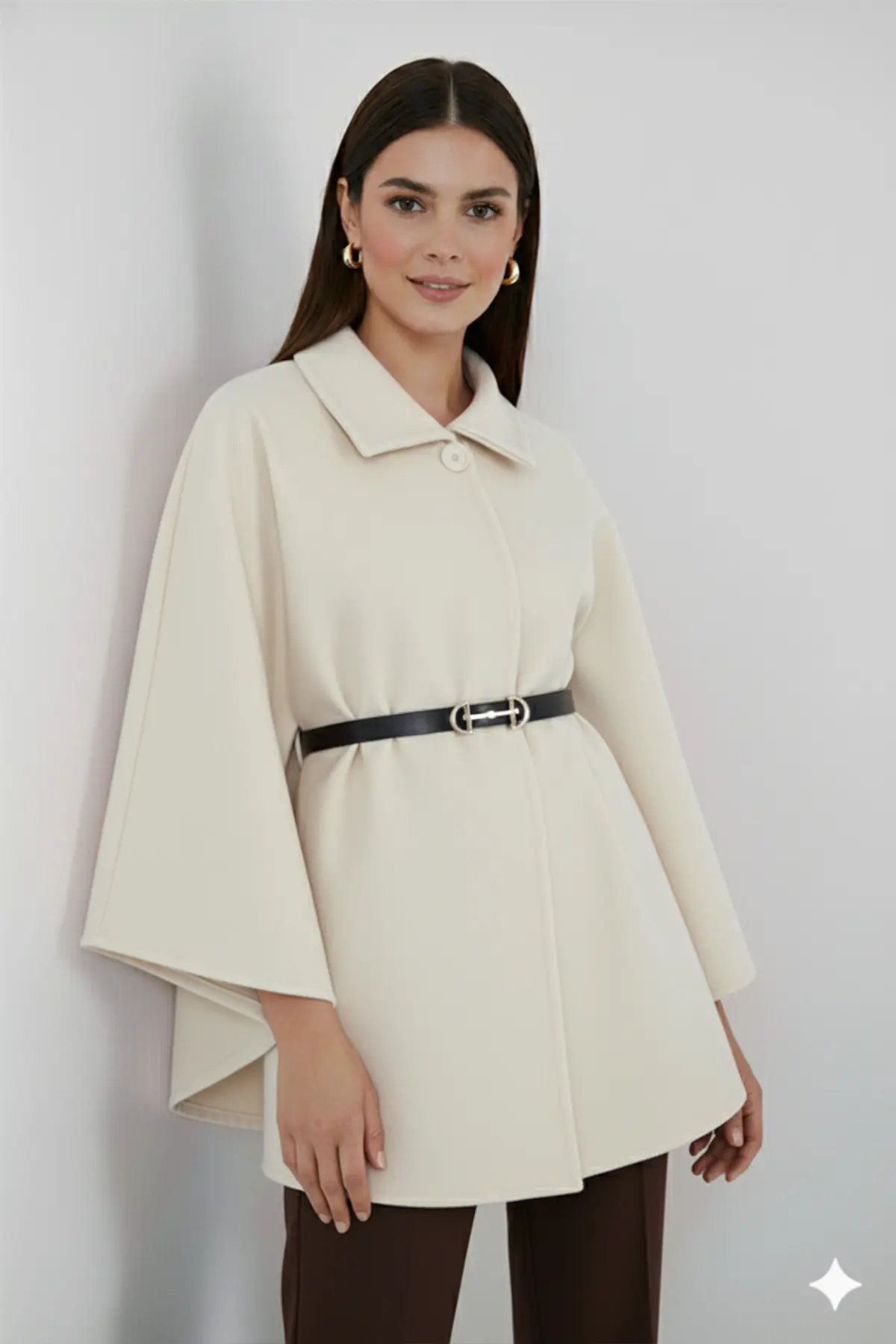 Belted Cashmere Poncho