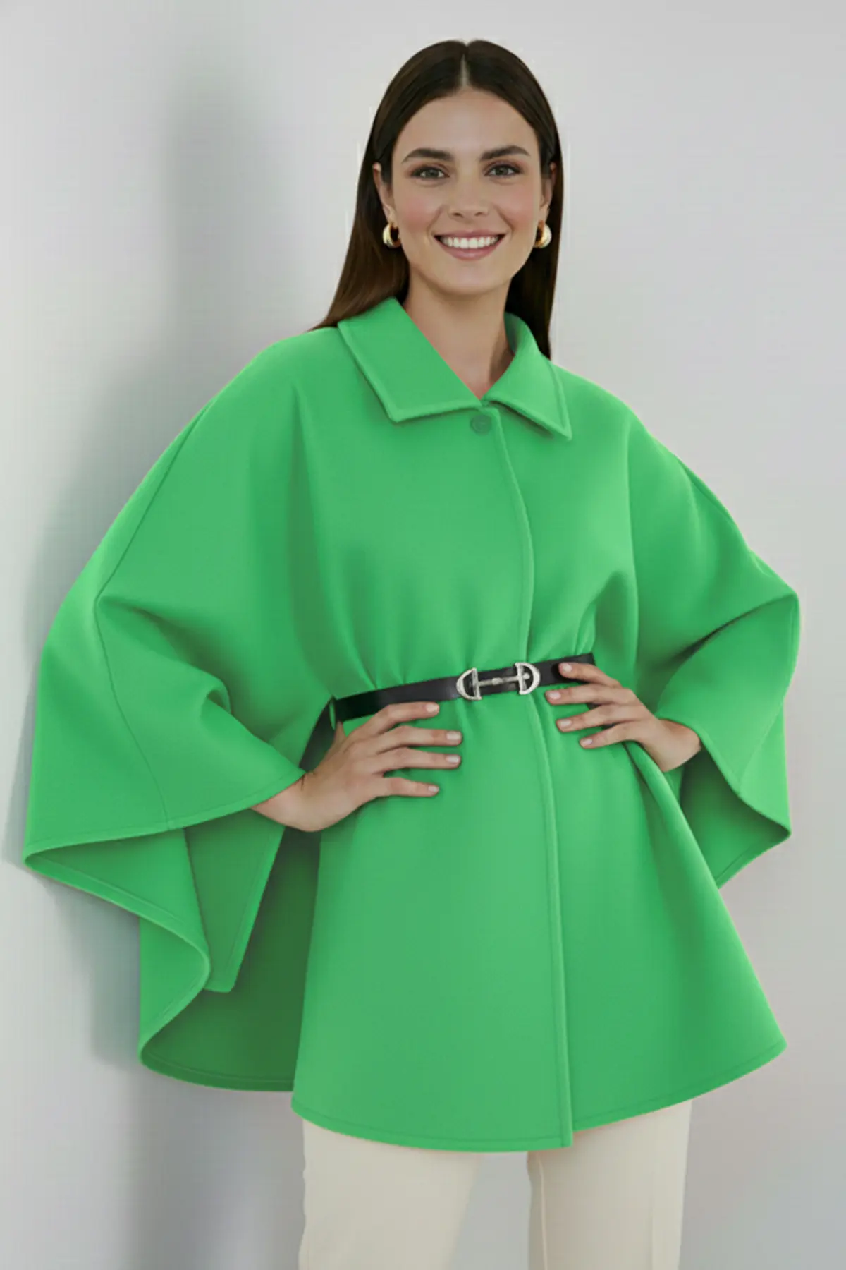 Belted Cashmere Poncho