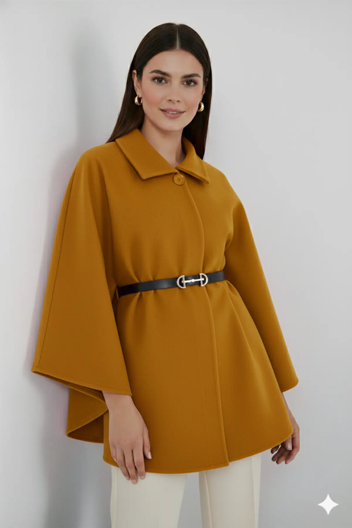 Belted Cashmere Poncho
