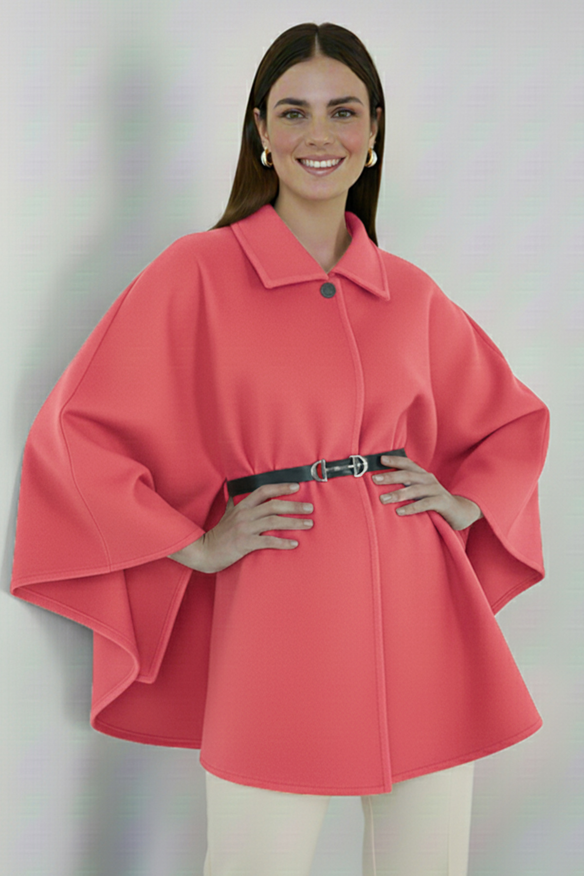Belted Cashmere Poncho