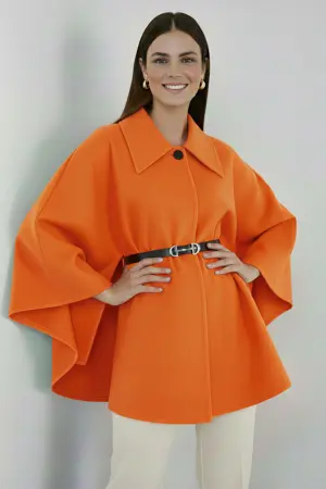 Belted Cashmere Poncho