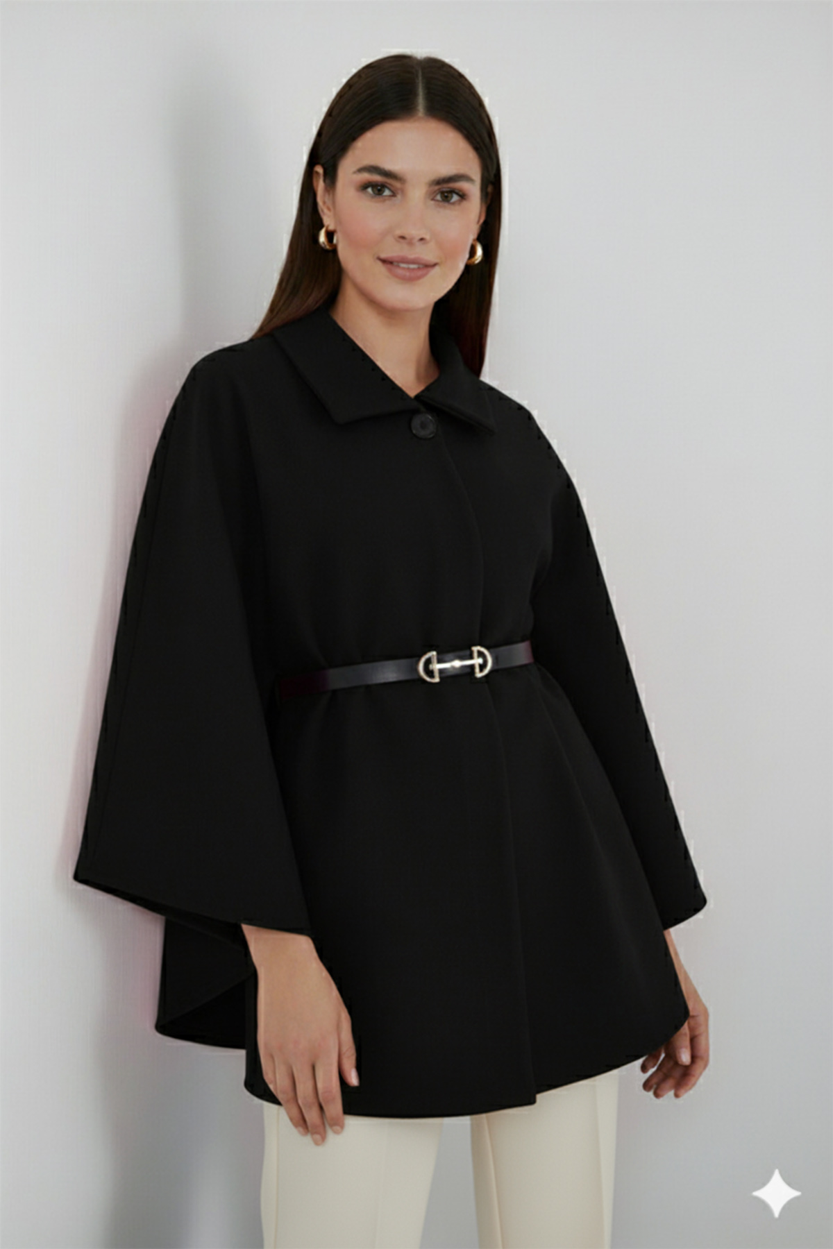 Belted Cashmere Poncho