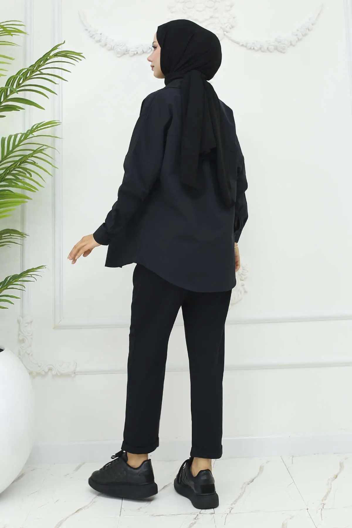 Kemerli Keten Pantolon-detail