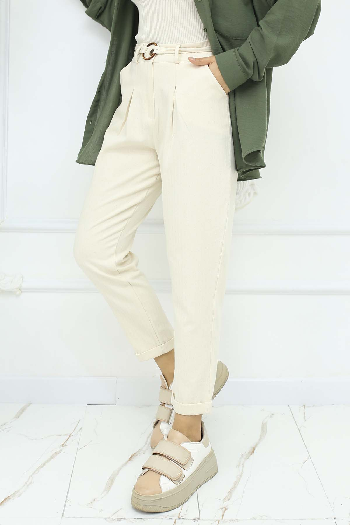 Belted Linen Trousers