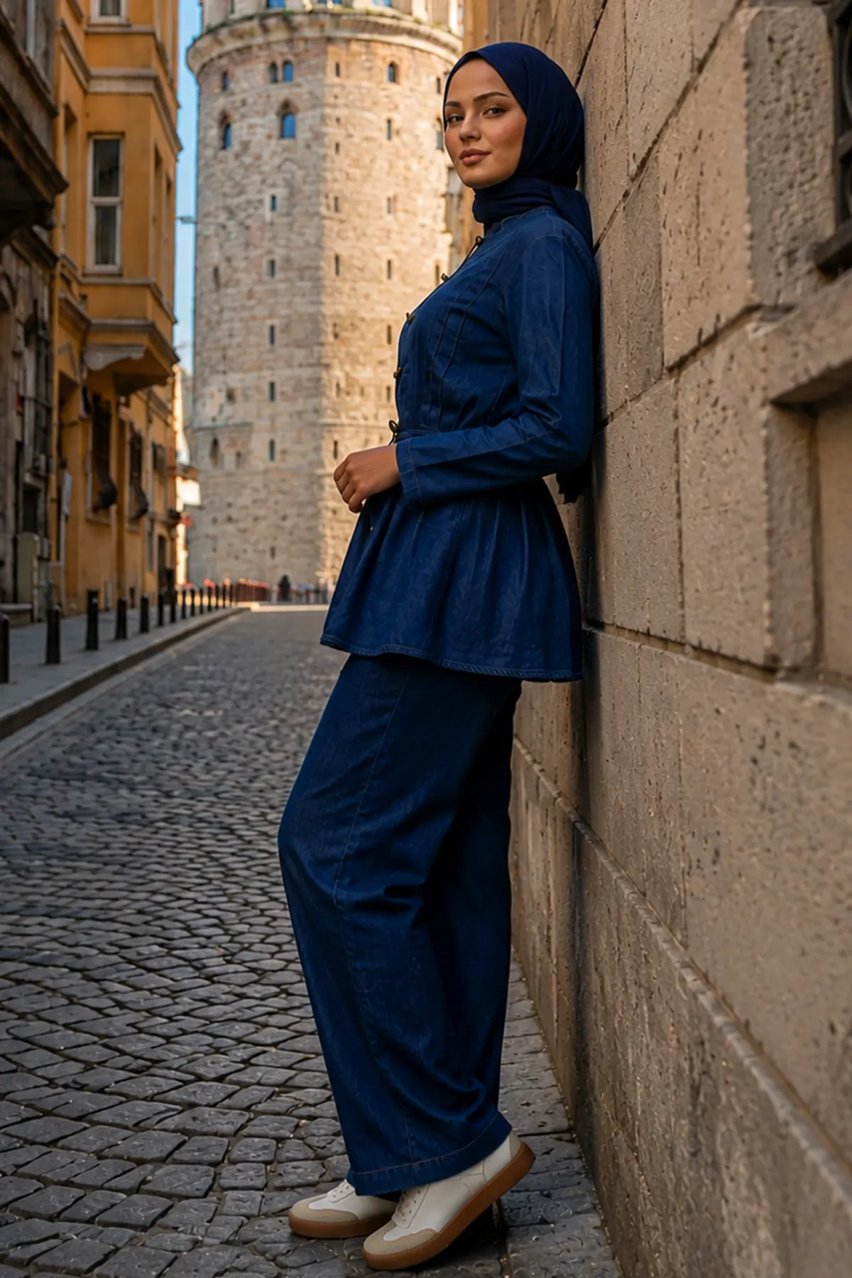 Belted Denim Set-detail