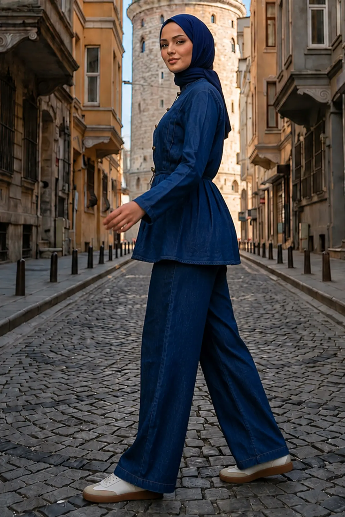 Belted Denim Set-detail
