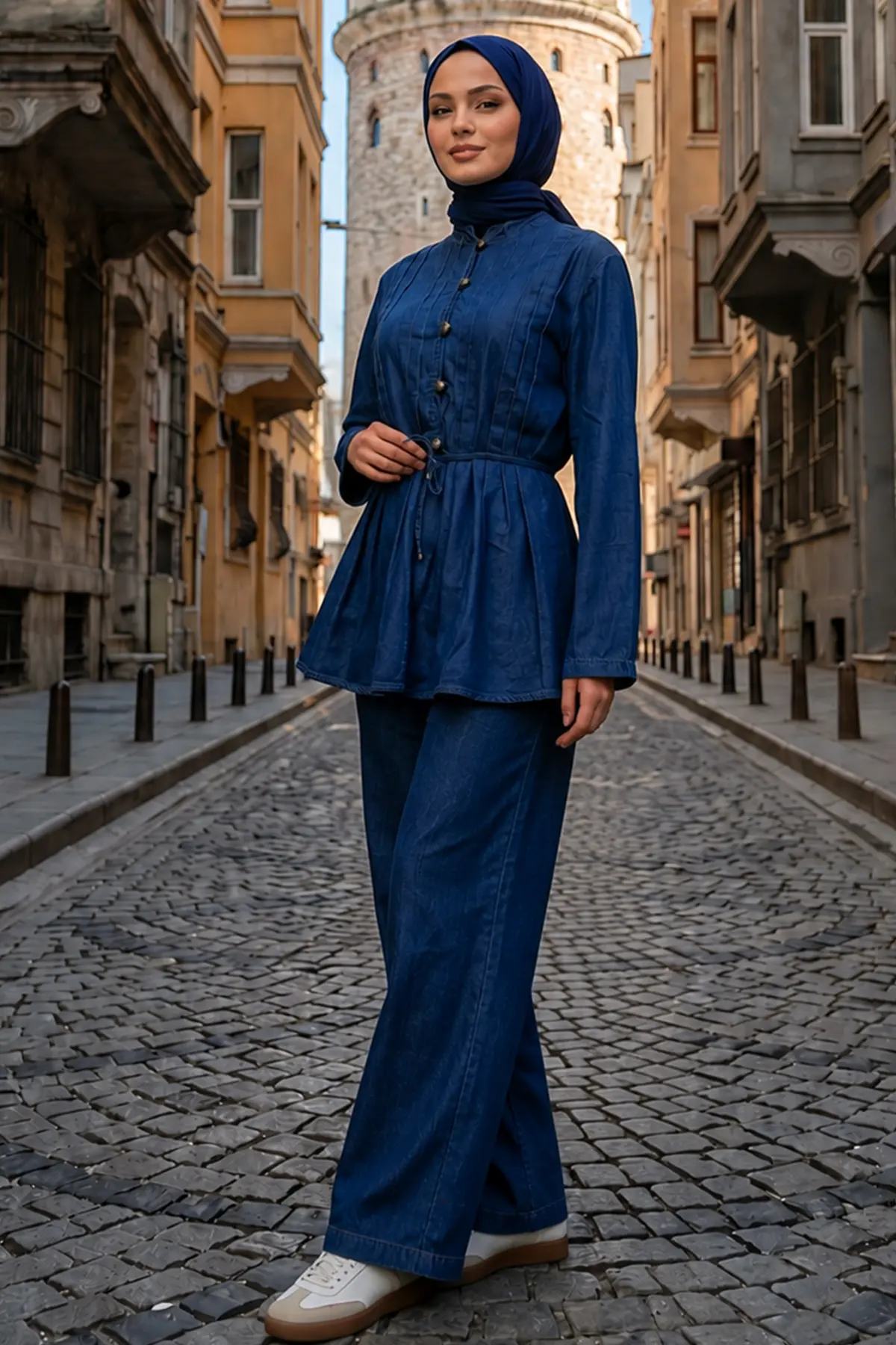 Belted Denim Set-detail