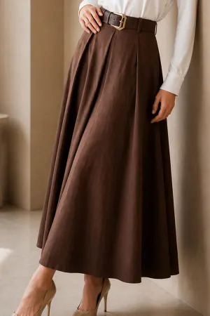 Kemerli Poplin Etek