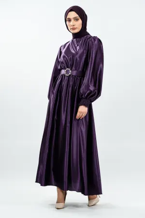 Satin Purple Color Dress