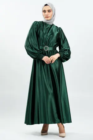 Satin Green Color Dress