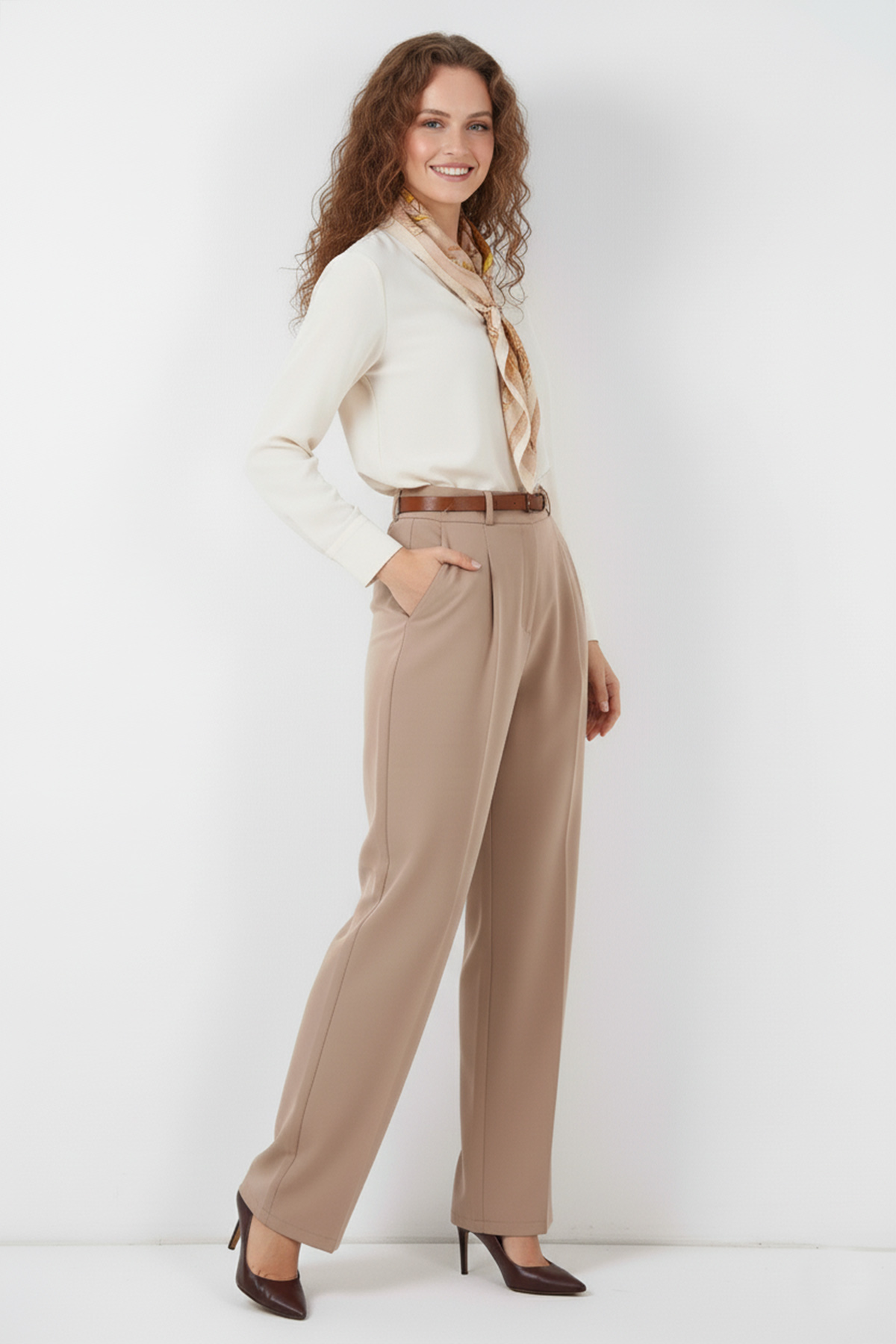 Belted Hijab Trousers
