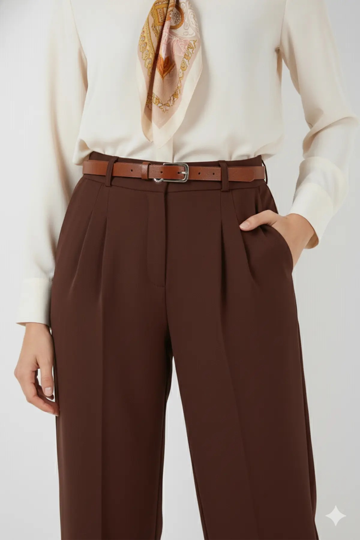Belted Hijab Trousers-detail