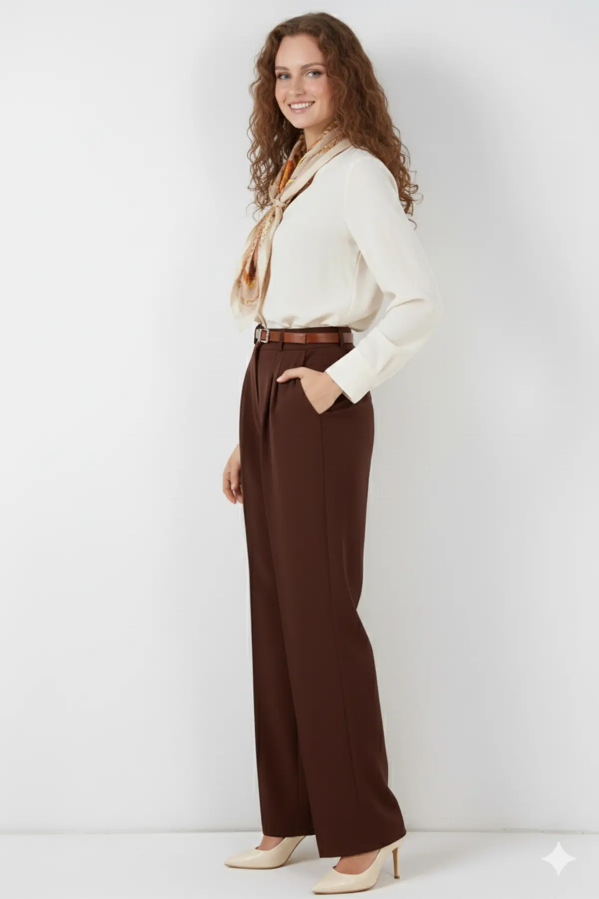 Belted Hijab Trousers-detail