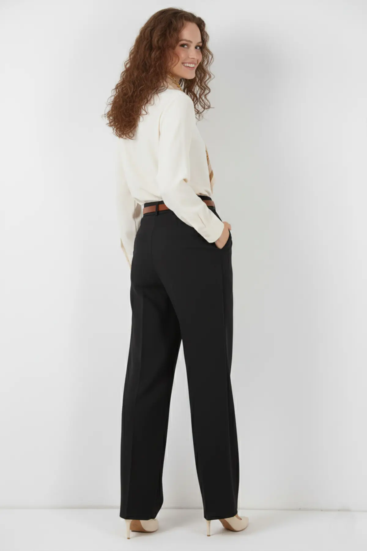 Kemerli Tesettür Pantolon-detail