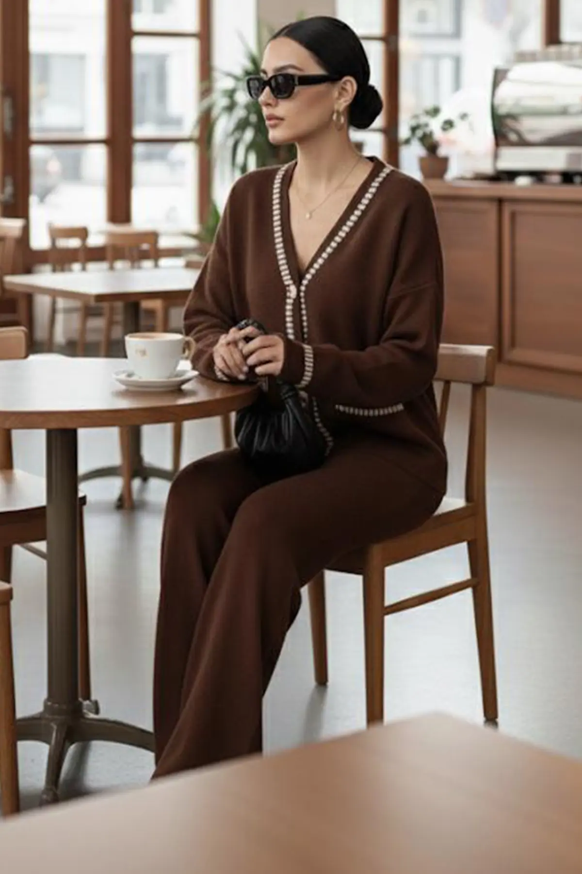 Kesik Çizgili Ceket Takım-detail