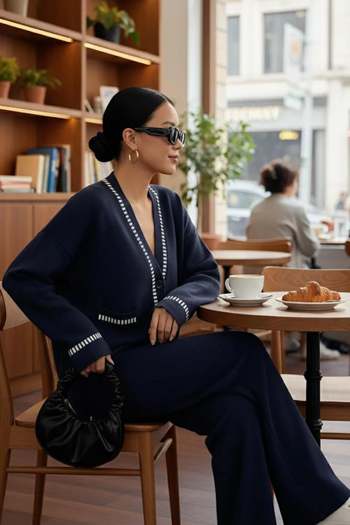 Kesik Çizgili Ceket Takım-detail