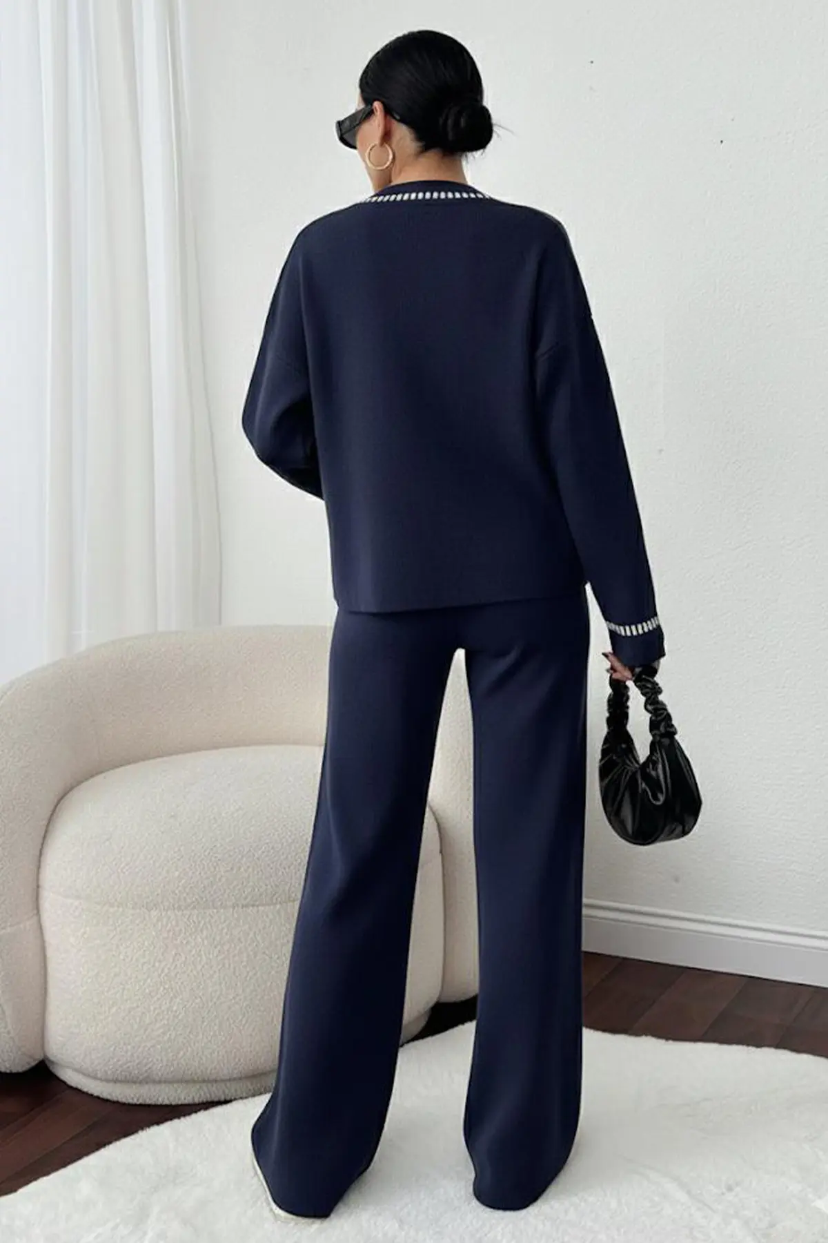 Kesik Çizgili Ceket Takım-detail