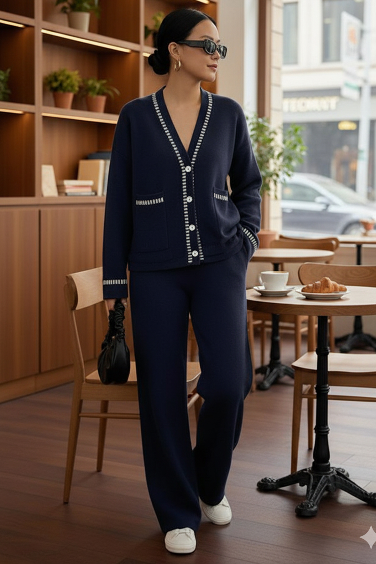 Kesik Çizgili Ceket Takım